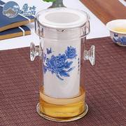泡红茶专用茶具用品玻璃双耳冲茶器，陶瓷花茶泡茶壶茶杯小套装家用
