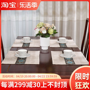 大凡高档欧式美式餐桌垫布艺餐垫，现代奢华杯垫，碗垫盘垫桌布茶桌垫