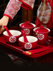 敬茶杯子结婚喜碗筷套装一对碗红色婚礼敬酒茶具改口陪嫁用品大全