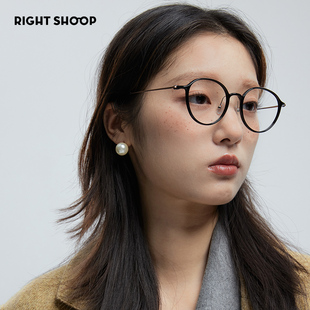 轻氧生活！右店韩国羽钛TR90大脸素颜显瘦少女心透明配近视眼镜架