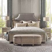 美式轻奢新古典布艺主卧双人床现代简约实木床法式别墅家具欧式床