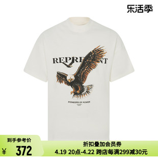 REPRESENT  男士老鹰图案设计纯棉材质圆领短袖T恤