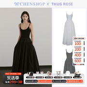 thugrose时尚潮流，纽结款双层拼接长裙连衣裙，chenshop设计师品牌
