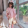 女童装时髦套装洋气粉色卫衣米白裙子2024春季中小童韩系纯棉