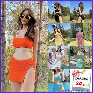 2023韩版分体泳衣女性感辣妹美背吊带比基尼温泉沙滩度假泳装