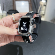 复古铆钉克罗心硅胶表带，适用于iwatch78代9苹果手表se654女款腕带