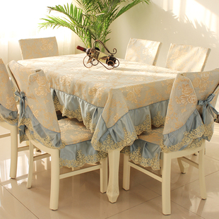 欧式餐椅垫套装椅子套罩长方形，茶几桌布布艺餐桌布台布椅垫家用