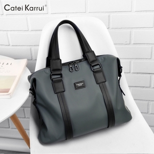 Catei Karrui男士手提包公文包超大容量牛津布包欧美风潮流