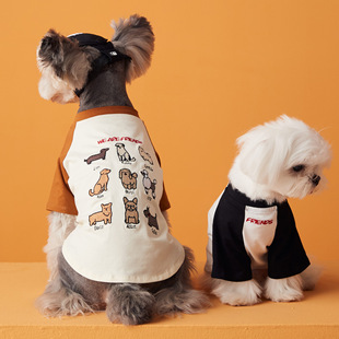 春夏季小狗狗衣服马尔济(马，尔济)斯约克夏泰迪，雪纳瑞比熊博美薄款短袖t恤
