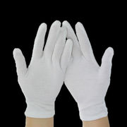 纯棉手套白色手套全棉劳保作业文玩手套薄款盘珠礼仪白棉手套