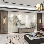 新中式国画水墨山水壁画，电视背景墙壁纸，客厅沙发影视墙纸卧室装饰