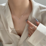 轻奢小众珍珠项链女2022年潮极细链条高级感锁骨链设计感配饰