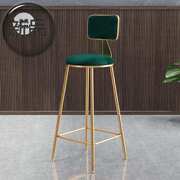 定制北欧铁艺w金色吧台椅创意餐桌椅组合咖啡厅靠背高脚凳酒吧椅