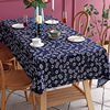 蓝印花桌布长方形复古民族风，纯棉青花瓷棉麻餐桌，布艺茶几台布桌垫