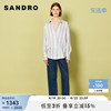 SANDRO Outlet女装春季法式浅色条纹斜扣休闲衬衫上衣SFPCM00578