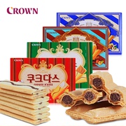 韩国进口crown克丽安饼干奶油夹心榛子威化办公室小零食儿童