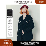 teenieweenie小熊奥莱秋冬绵羊毛双面，呢大衣保暖双排扣外套女