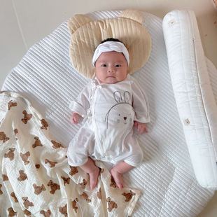 婴幼儿夏季薄款纱布蝴蝶衣，男女宝宝0-1-3个月长袖爬服新生儿哈衣