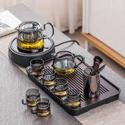 玻璃茶具套装家用茶壶，办公室喝茶简约茶盘，轻奢煮茶泡茶壶功夫茶杯