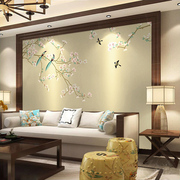 现代简约中式壁纸壁画无纺布，墙纸客厅花鸟电视背景墙壁画卧室墙布