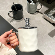 马克杯陶瓷带盖勺男女生高颜值喝水杯子情侣办公室家用咖啡杯茶杯