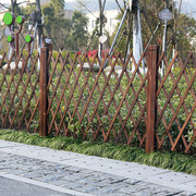 定制户外碳化防腐木插地木栅栏室外伸缩木篱笆幼儿园围栏网格隔离