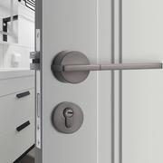 酷隆门锁室内卧室房间木门锁具通用型门把手北欧简约星空灰分体锁