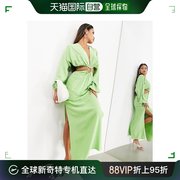 香港直邮潮奢 Edition 女士 EDITION 剪口绿色中长连衣裙(apple)