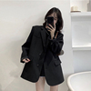 新春西装外套女小个子韩版高级小众，设计感上衣宽松休闲黑西服正装