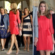 高端私人定制西班牙王妃同款玫粉色真丝连衣裙桑蚕丝时尚优雅短款