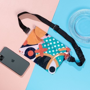 卡通手机防水腰包运动游泳漂流平板，收纳包密封(包密封)透明可触屏手机包袋