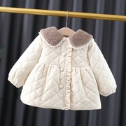 女童冬装加绒外套0一4岁小宝宝冬季加厚上衣婴儿棉衣保暖棉服