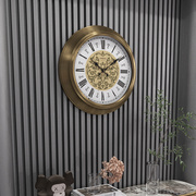 朗品欧式复古美式家用客厅静音超大号18英寸时钟挂钟钟表石英钟