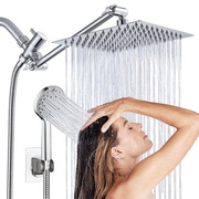 美式亚马逊延长杆明装花洒壁挂式淋浴三通分水器不锈钢喷头沐浴套