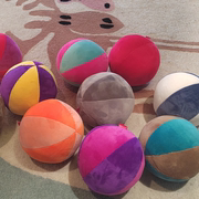 彩色布球宝宝毛绒玩具15cm棉球，早教教具认识色彩形状几何圆形