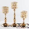 欧式婚庆蜡烛台摆件现代餐桌装饰金色水晶烛台烛光晚餐道具