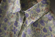 纯棉长袖紫色满印花衬衫女春小众设计感上衣通勤优雅气质大码衬衣