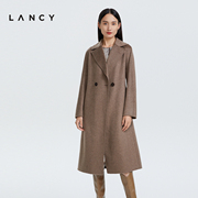 LANCY/朗姿羊绒大衣2022冬季中长款休闲宽松高级感气质外套女