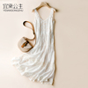 泰国巴厘岛沙滩裙海边度假长裙两件套吊带裙很仙的白色蕾丝连衣裙