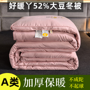 冬季全棉a类52%大豆纤维冬被加厚保暖春秋，四季通用10斤棉被子被芯