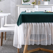 台布茶几桌布布艺长方形，餐桌布椅垫椅套套装蕾丝，椅子套罩简约现代