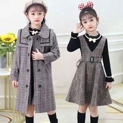 女童套装秋冬装2023时髦三件套中大童女孩套裙韩版洋气儿童装