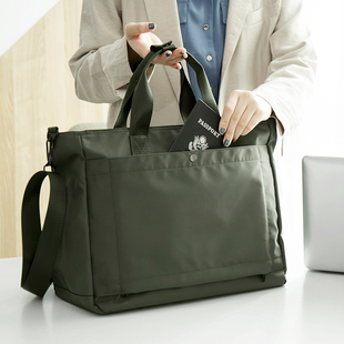 韩版简约商务男女，尼龙大容量单肩包旅行斜跨手提包，电脑公文包