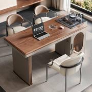 新中式实木茶桌椅组合意式极简家用茶台现代简约阳台泡茶书桌一体