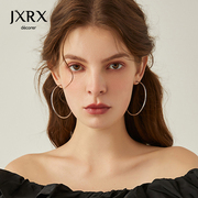 jxrx钛钢大圈圈耳环，女耳圈2024年素圈耳钉，高级感圆圈耳饰