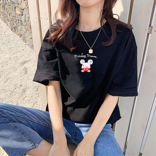 欧洲站潮牌卡通米老鼠短袖女巨显瘦韩版纯棉ins夏天超火的米奇t恤