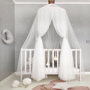 婴儿床蚊帐全罩式通用宝宝小bb儿童床公主风防蚊罩免打孔女孩法式