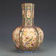 景德镇陶瓷器摆件雍正珐琅彩天球瓶，仿古瓷器古董古玩玄关干花花瓶