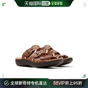 香港直邮潮奢 Clarks 其乐 女士 Laurieann 红宝石色凉拖