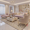 法式轻奢实木雕花布艺沙发美式简约新古典宫廷小户型客厅家具组合